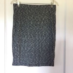 White, Gray, and Black Pencil Skirt